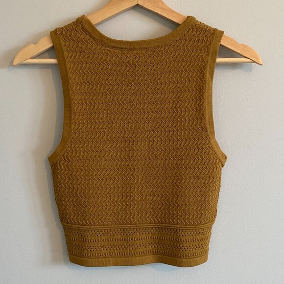 NWT Forever 21 Mustard Yellow Knit Cropped Tank Top - Picture 7 of 7